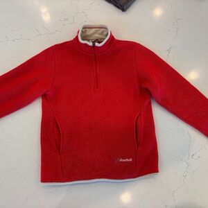 CLOUDVEIL Red Fleece 1/2 Zip with Pockets and White Accents